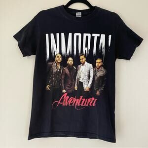 Aventura Romeo Santos Inmortal Band Graphic Tee Black Small Bachata Music Cotton